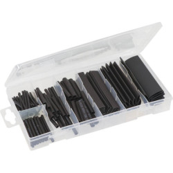 Gaine thermorétractable 2:1 noire - Coffret de 127 pcs