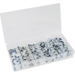 Ecrou hexagonal autofreiné zingué blanc de M4 à M12 - coffret de 146 pcs