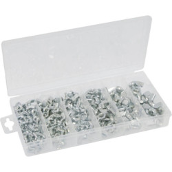 Ecrou à ailettes/papillon zingué blanc de M4 à M10 - coffret de 150 pcs