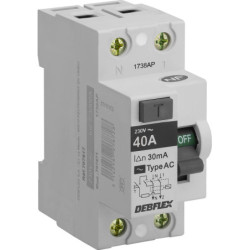 Interrupteur différentiel 30mA pour tableau électrique - Gris