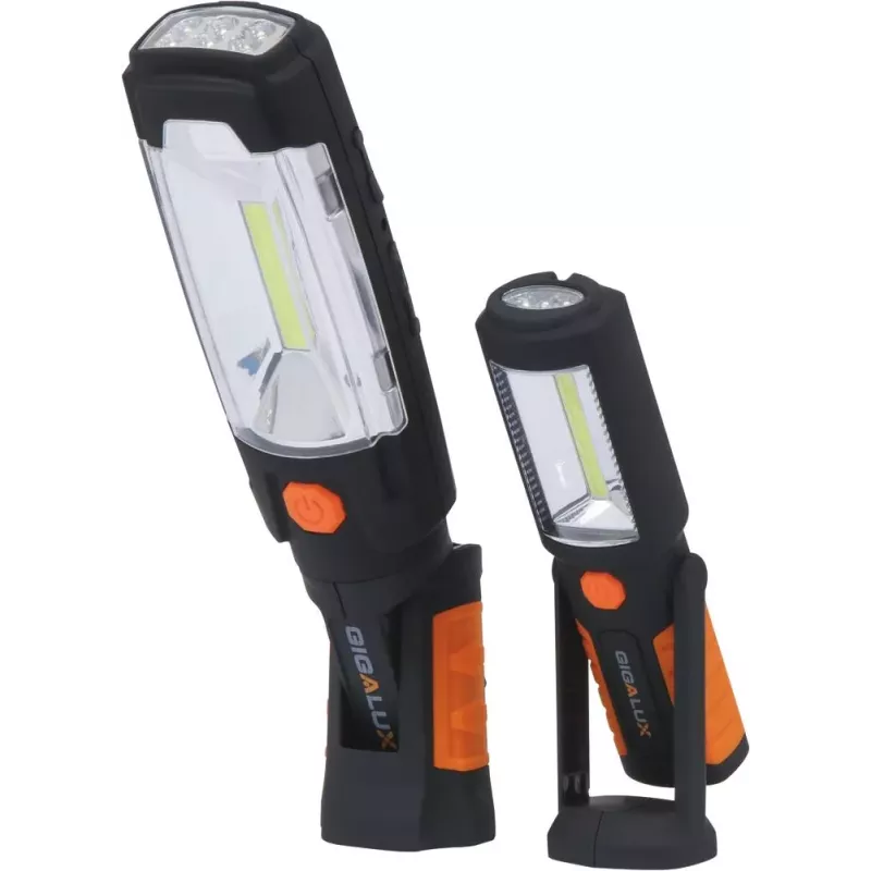 Baladeuses LED 280 lumens+180 lumens articulées rechargeables - blister de 2 pcs