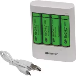 Chargeur de batterie Ni-Mh avec 4 Piles rechargeables AA/HR06 2000mAh
