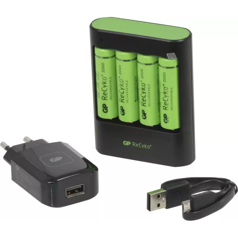 Chargeur de batterie Ni-Mh ultra rapide avec 4 piles rechargeables AA/HR06 2600mAh