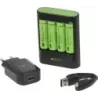 Chargeur de batterie Ni-Mh ultra rapide avec 4 piles rechargeables AA/HR06 2600mAh