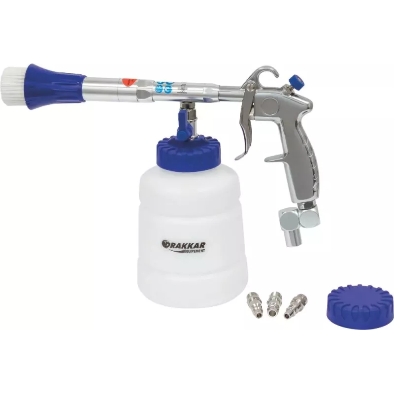 Pistolet de lavage pneumatique tête rotative avec roulement et godet PVC