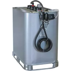 Cuve de ravitaillement gasoil galvanisée 700L double paroi avec kit pompe à gasoil 12V 56 l/min