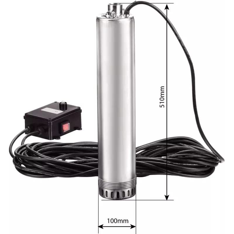 Pompe à eau immergée de puits 10 turbines diamètre 100mm 230V 900W