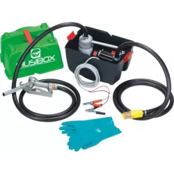 Pompe à gasoil 12V 50 l/min avec tuyau d'aspiration et refoulement - kit en box PVC