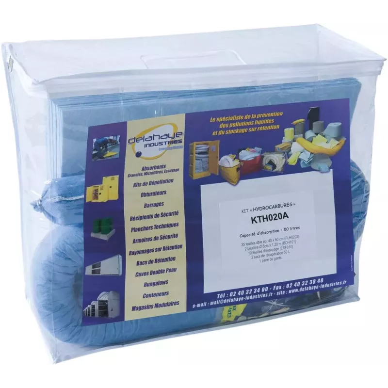 Absorbant 20L - kit d'intervention 39 pcs