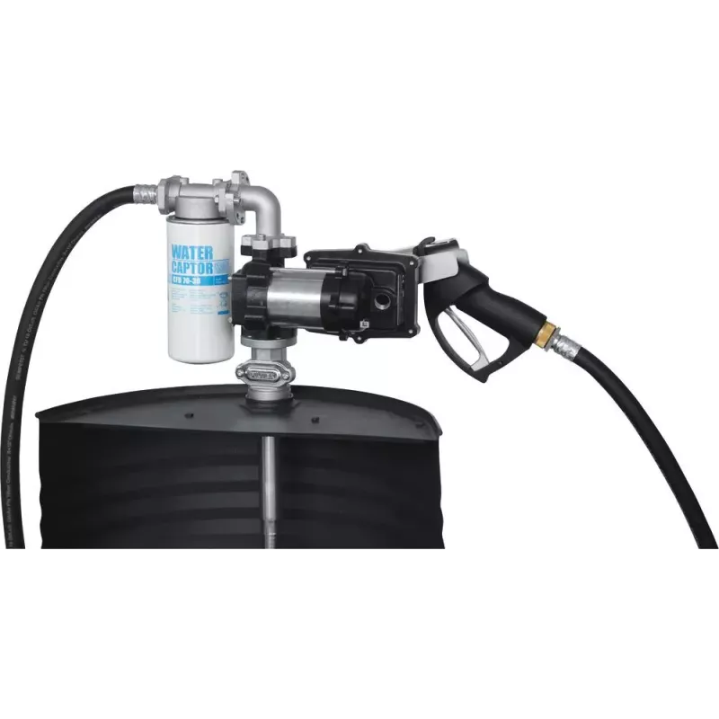 Pompe électrique essence 230V 50 l/min ATEX pour fût - en kit pistolet/tuyau