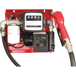 Pompe à gasoil 230V 60 l/min avec pistolet automatique/volucompteur/filtre - station murale