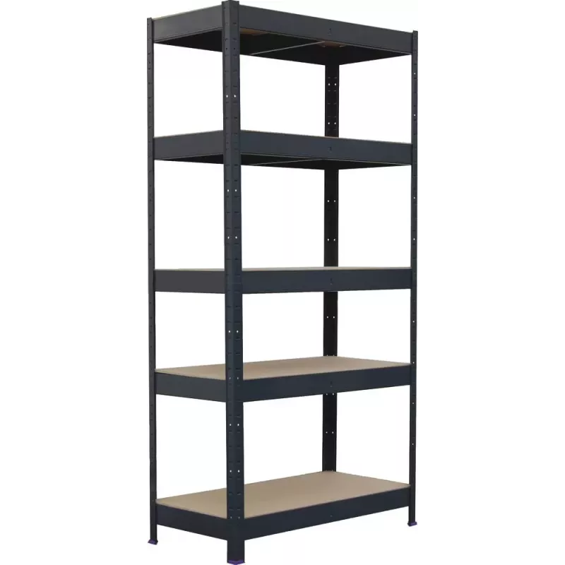 Étagère métallique à emboîter 5 tablettes bois 1800x900x450mm max 1,6T