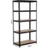 Étagère métallique noire à emboîter 5 tablettes bois 1800x900x450mm max 1,25T