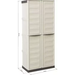 Armoire PVC 2 portes et 3 étagères 700x390x1655mm