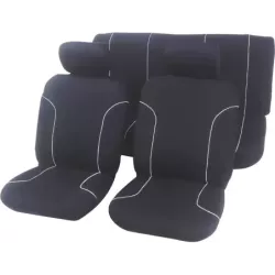 Housse de siège noire de voiture - 6 pcs