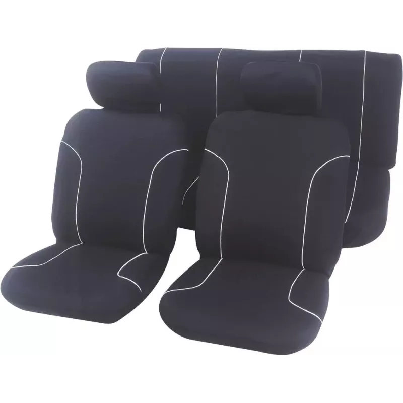 Housse de siège noire de voiture - 6 pcs