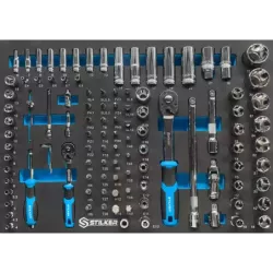 Module mousse 550x400mm douilles, cliquets 1/2" - 1/4" - 109 pcs