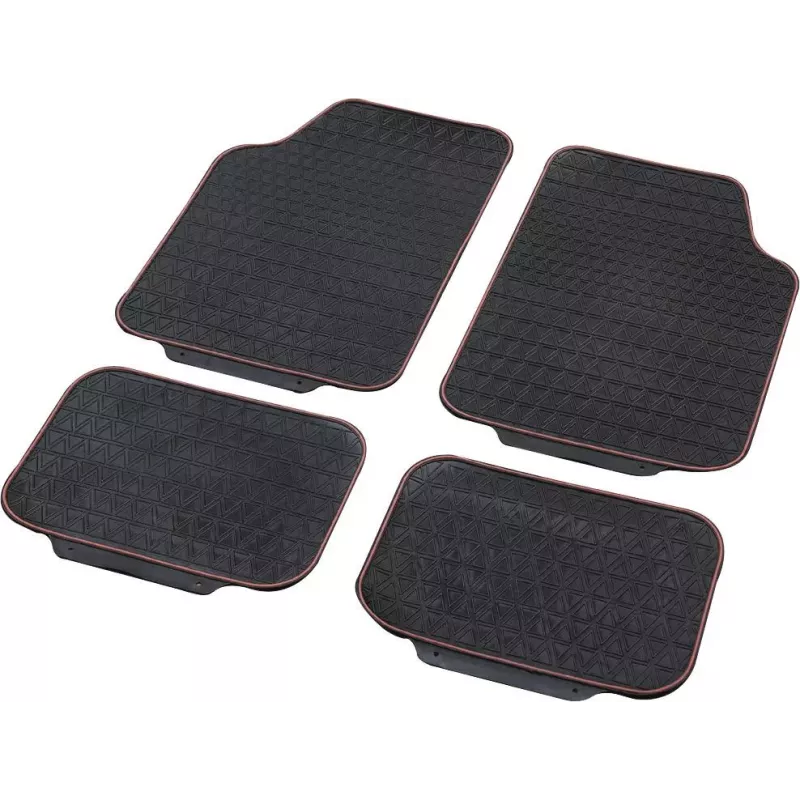 Tapis de voiture caoutchouc avec liseré - 4 pcs