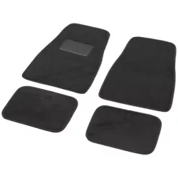 Tapis de voiture moquette avec talonnette sur tapis conducteur - 4 pcs