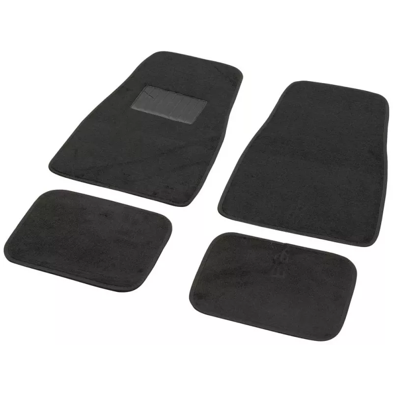 Tapis de voiture moquette avec talonnette sur tapis conducteur - 4 pcs