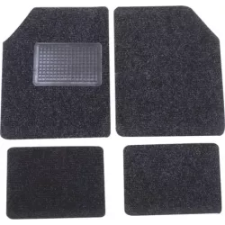 Tapis de voiture moquette avec talonnette sur tapis conducteur - 4 pcs