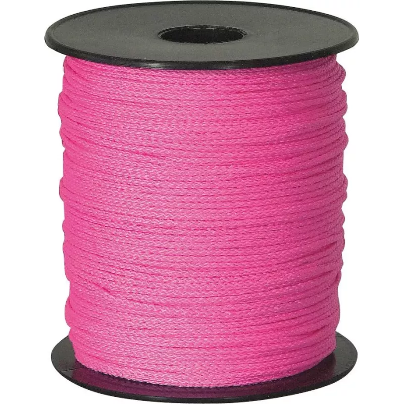 Cordeau tresse polypropylène 2mm 200m fluo rose - bobine